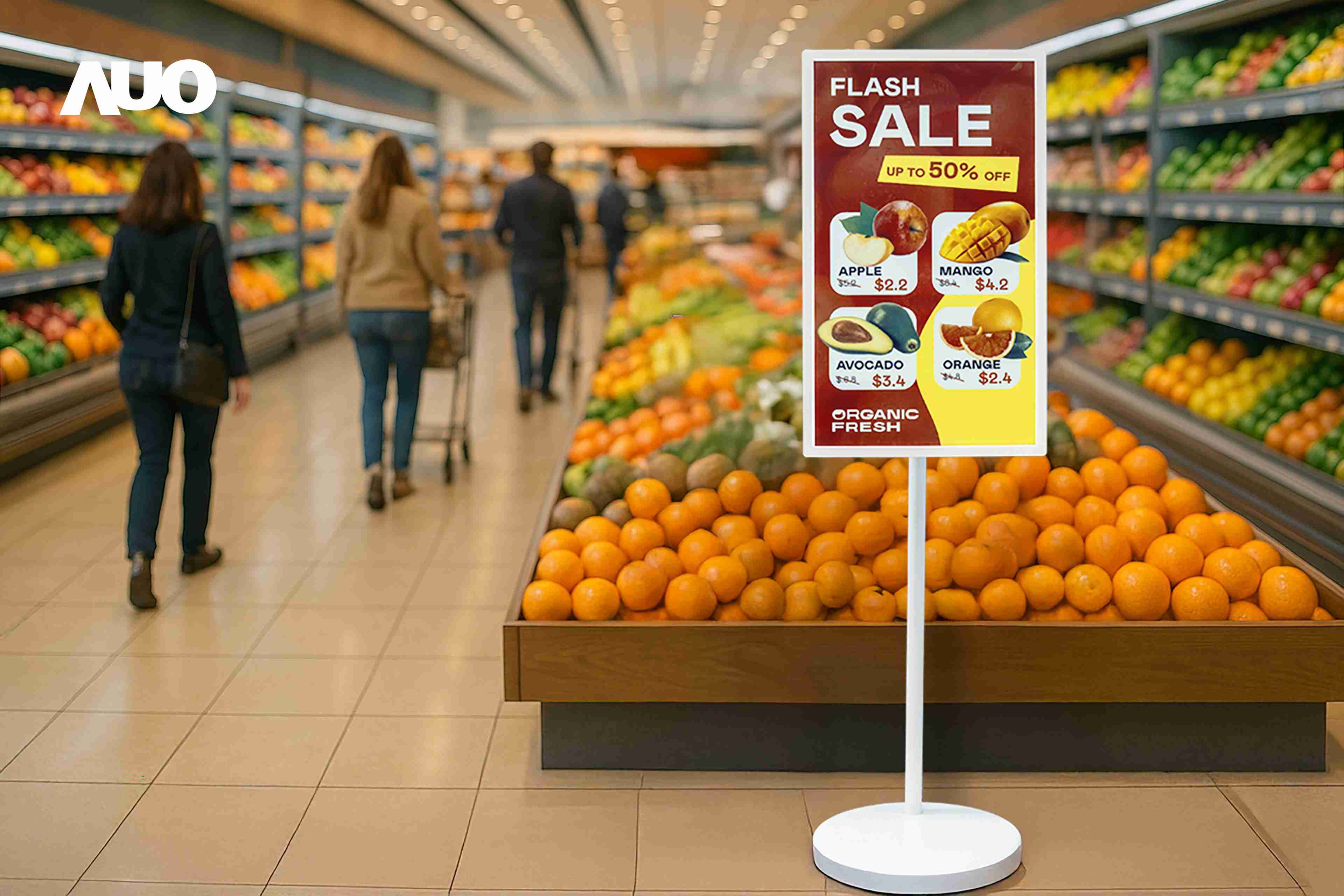 达擎首亮相低功耗、、、、全彩的〝aecoPost电子纸解决方案〞，，，仅在更新画面时需要微量的电力驱动，，，无需布建电线的便捷设计，，，使其可灵活应用、、、、随意置放，，并可透过云端或行动装置app，，轻松管理及排程广告内容，，，，晋升店头营销利器。。。。